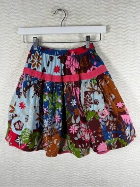 Oilily Multicolor Floral Patchwork Circle Skirt with Pink Trim. One of a kind. 🤩
